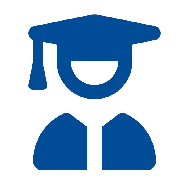 blue new graduate icon