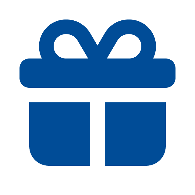 blue gift box icon