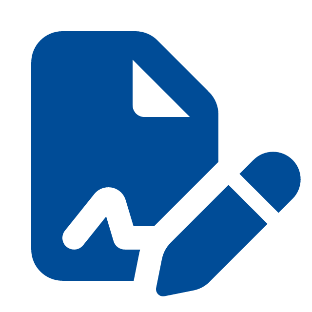 blue paper and pen icon