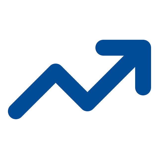 blue arrow line trending upward