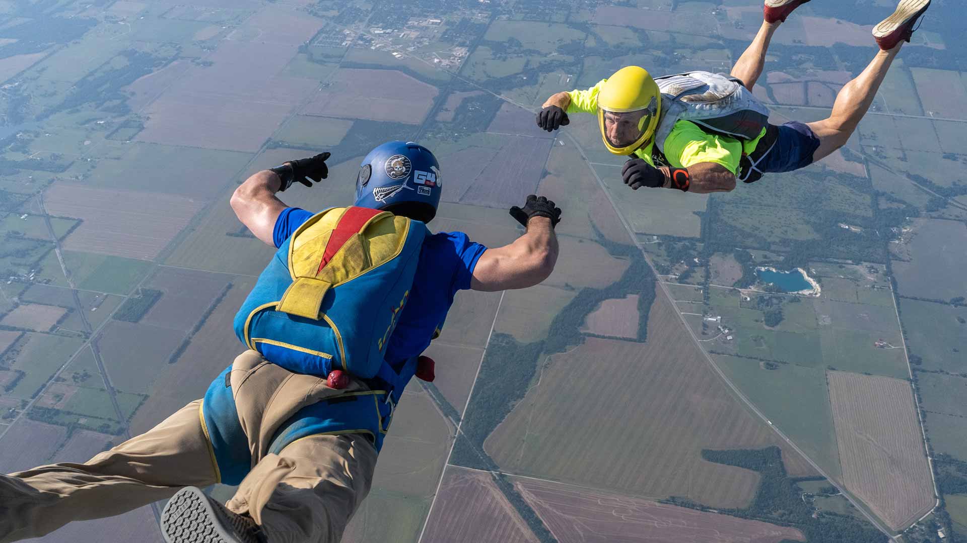 James Thornton and Ian Wisecarver skydive
