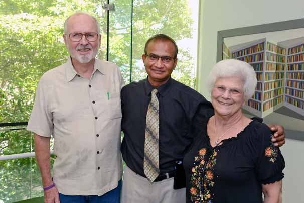 Photo of Ray Calvert, Dr. Udit Verma, and Paula Calvert