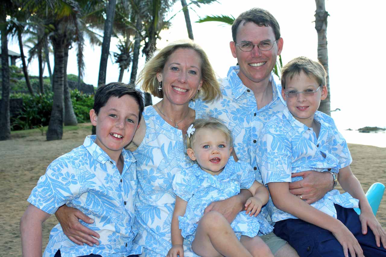 C. Channing Frykman and Philip Frykman with their three children