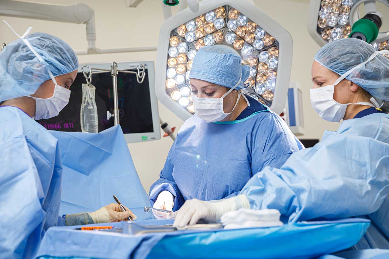 A UT Southwestern surgeon operates on a patient.