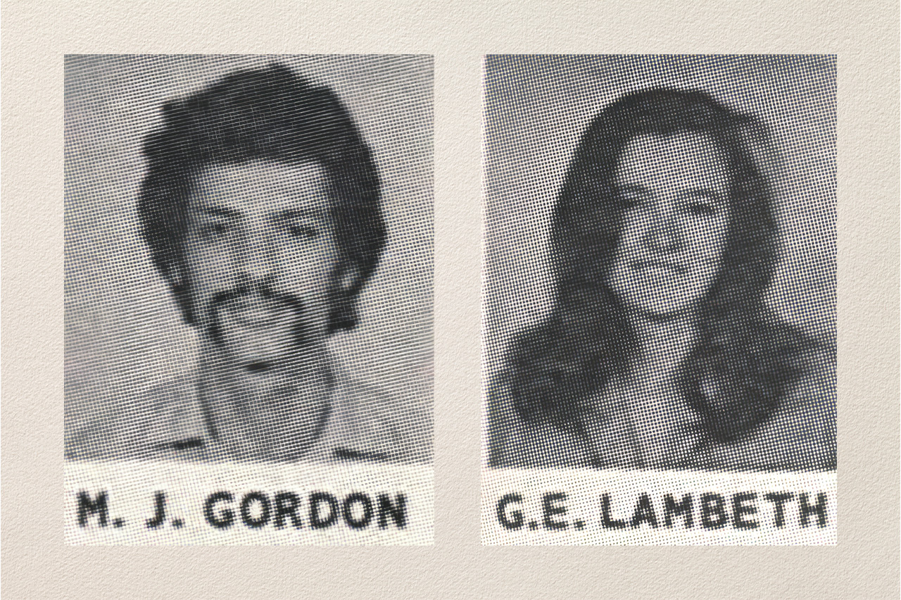 Murray Gordon and Gladys Young in the 1974 UT Southwestern Medical School Yearbook.