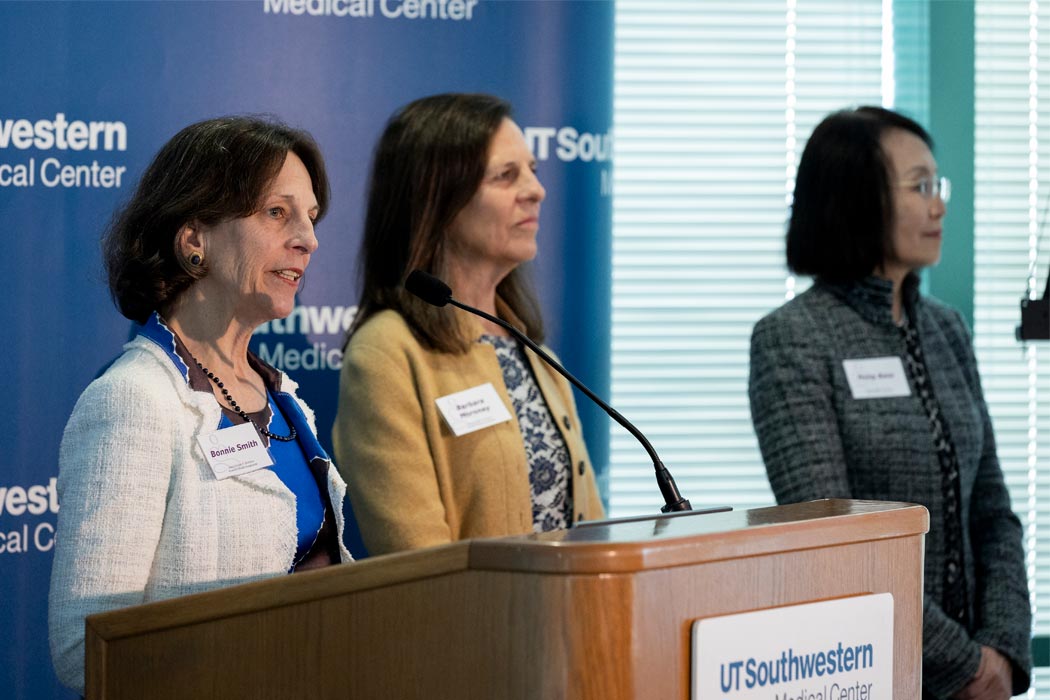 Hong Bass, Barbara Moroney, and Bonnie Smith speaking at the 2024 Women's Health Symposium